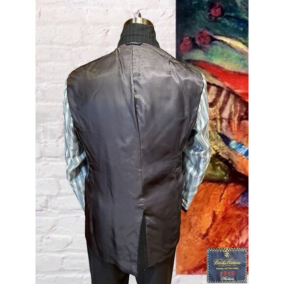 Brooks Brothers 1818 Madison 44R Dark Gray Pinstripe Blazer Sport Suit Jacket - Picture 9 of 16
